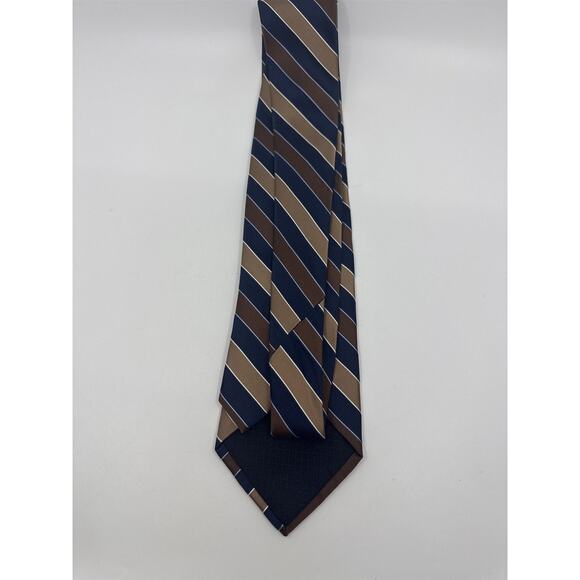 Jones New York Brown And Blue Striped Men's Neck Tie - Picture 4 of 15